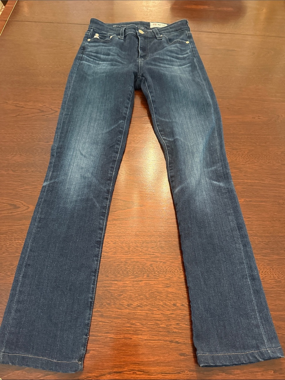AG Mari High Rise Slim Straight Dark Blue Women's Jeans